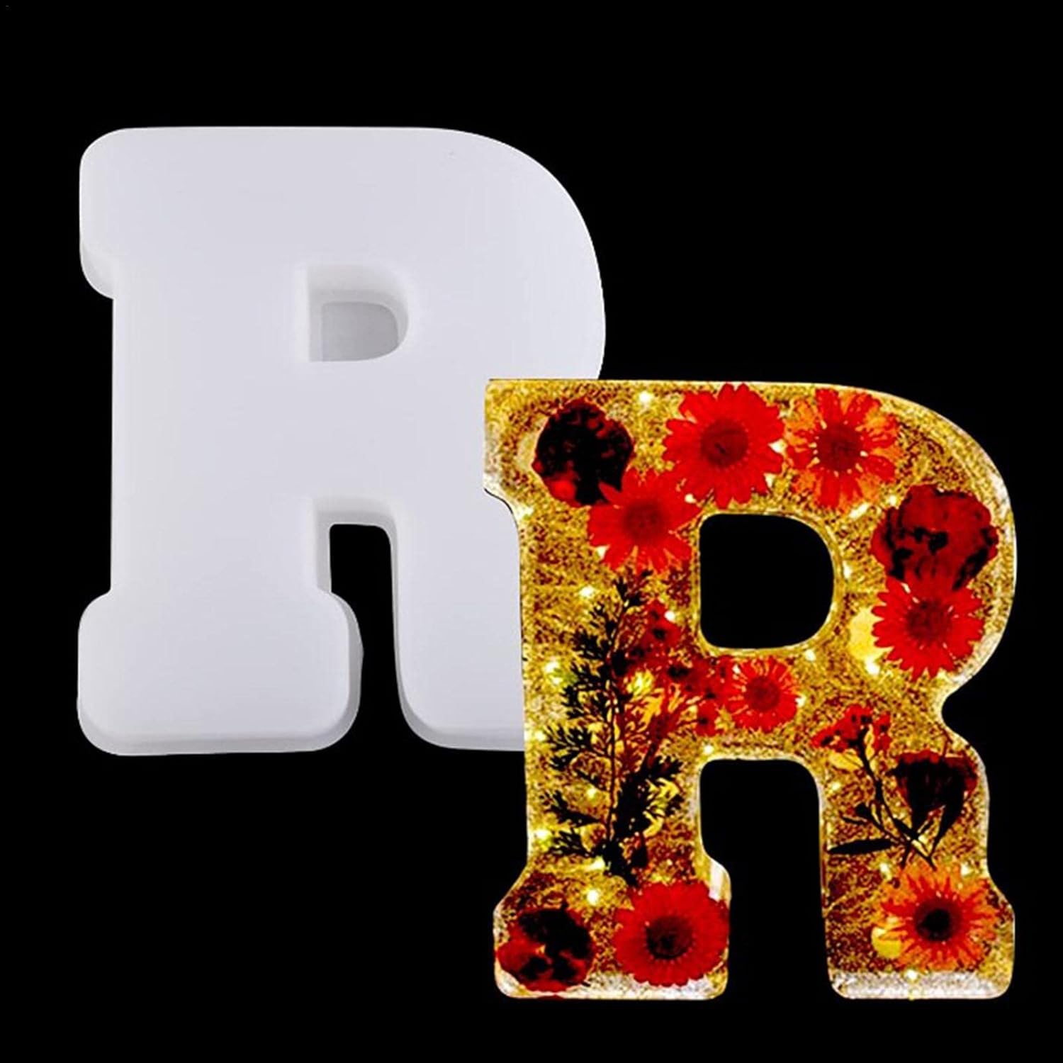 Amazon.com: Large Alphabet Resin Mould, DIY Art Ornaments Letter Mold ...