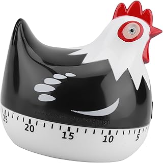 Chicken Pattern Timer, Kitchen Timer Reminder Cooking Countdown Timer for Cooking Baking Timer (Black)