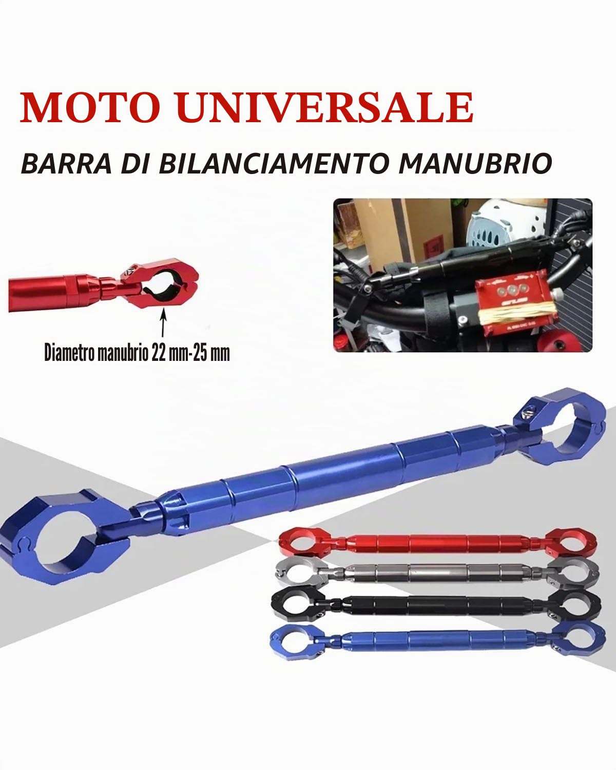 Porta Cellulare Moto Per Suzuki Motocicletta Universale Da 22-25 Mm Porta Cellulare GPS(-05-silver)