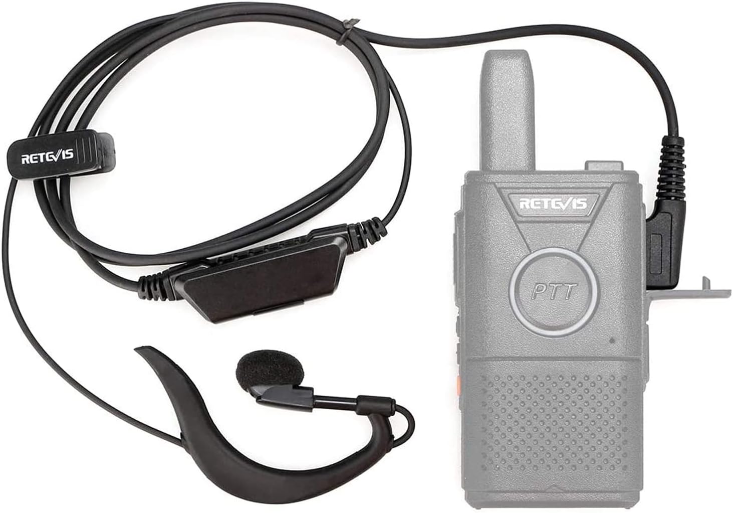 Retevis RT18 G Shape Soft Ear Hook Two Way Radio Headset, Compatible with Retevis RT22 RT21 H-777 RT68 RT18 RT27 Baofeng UV-5R Arcshell AR-6 2 Way Radio, Headset for Walkie Talkies with Mic(5 Pack) : Electronics