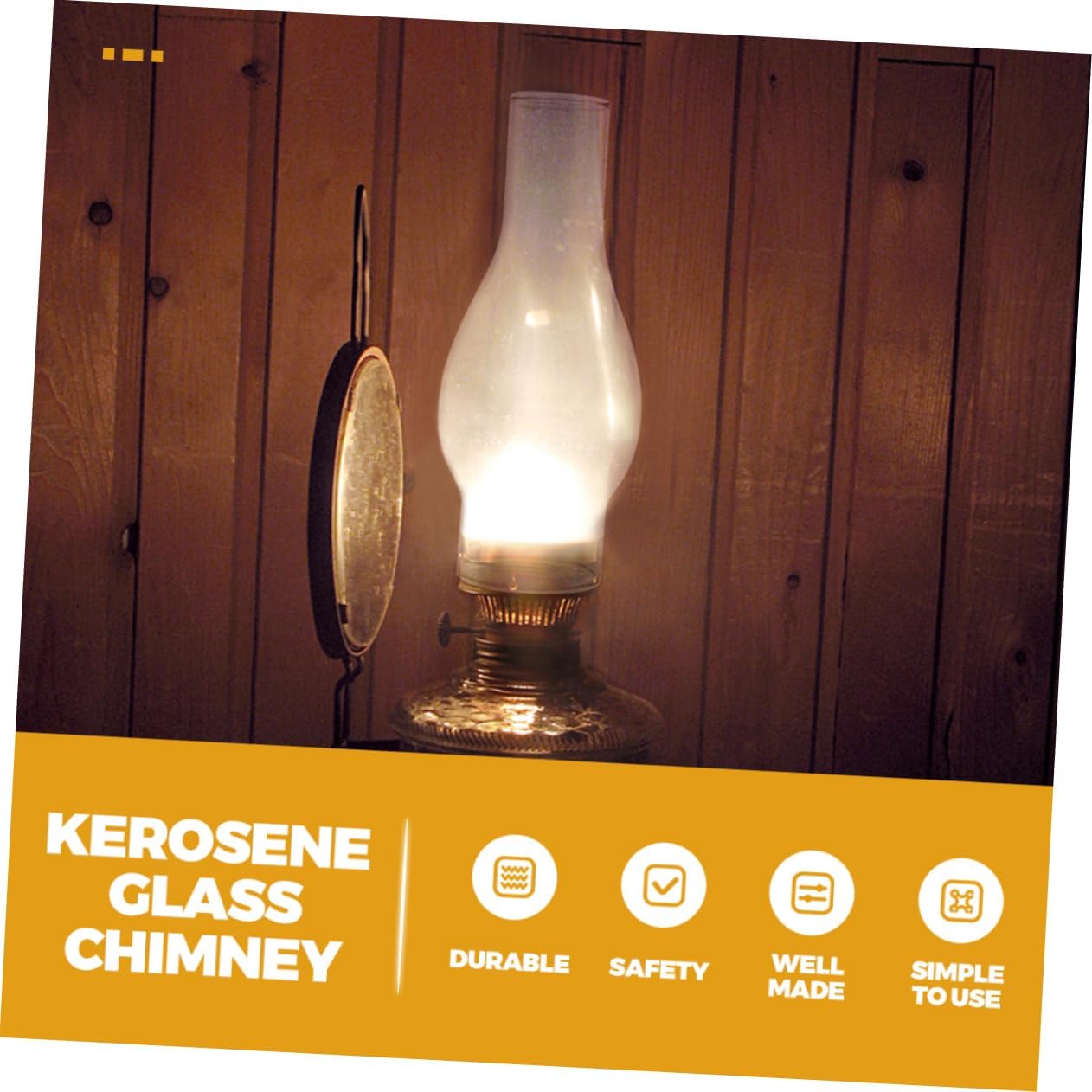 2pcs Kerosene Lampshade Hurricane Lamp Shade Oil Lamp Chimney 3 Inch Base for Indoor Use Replacement Clear Glass Burner Light