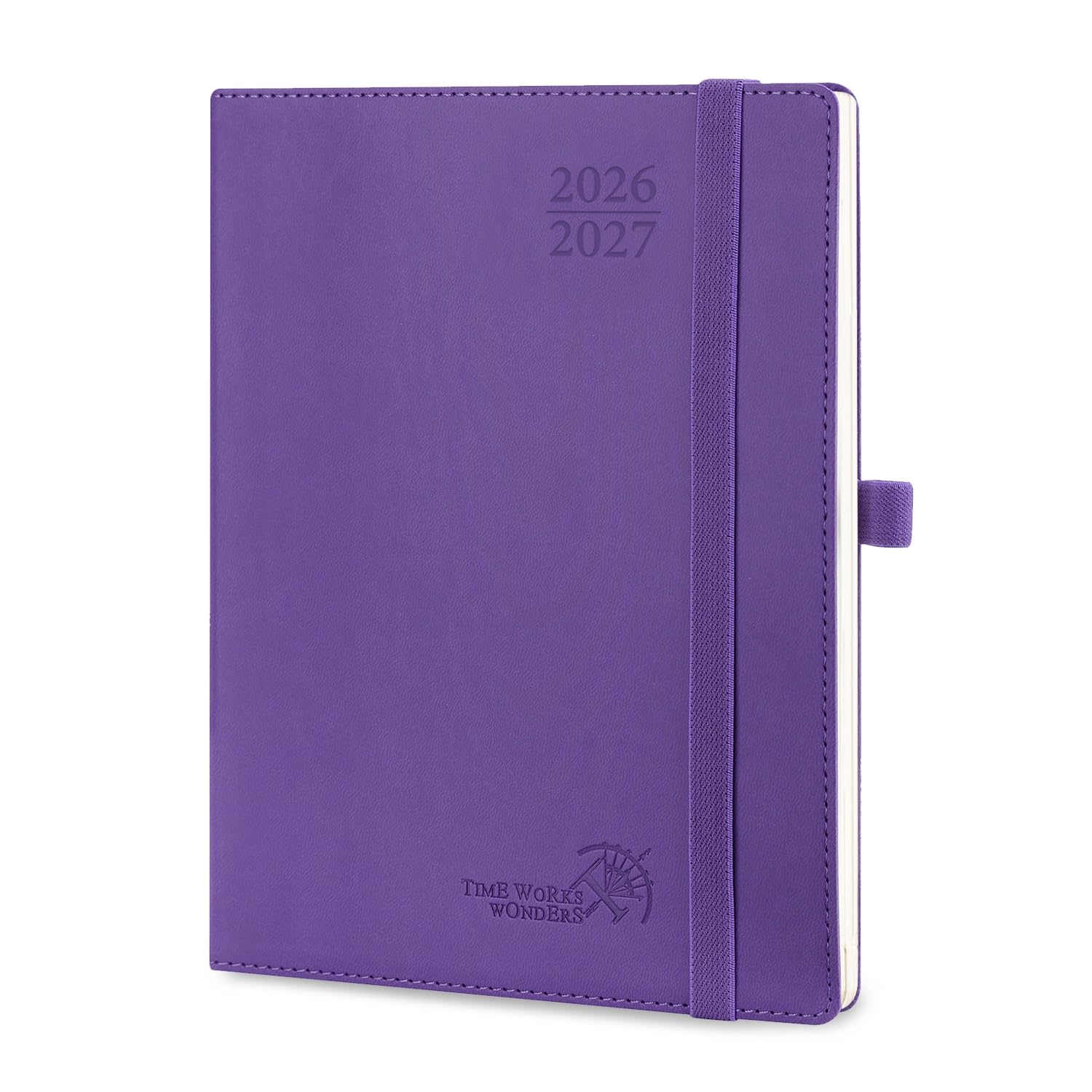 POPRUN Kalender 2026 2027 Wochenplaner (Aug.2026-Dez.2027) Softcover mit PU-Leder, ca. A4 (26,5 x 21,5 cm), 17-Monate-Terminplaner 1 Woche 2 Seite