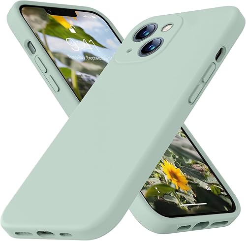 Ktele Funda compatible con iPhone 13 de 6.1 pulgadas de silicona líquida de alta calidad forro de microfibra suave antiarañazos Goma de gel