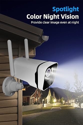 Miniatura 6 de Cámaras de seguridad solar 2K inalámbricas WiFi para exteriores con monitor de 10 pulgadas, sistema de cámara sin cables de 10 canales de 4 MP, 5