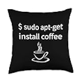 Linux Sudo Apt-Get Install Coffee Sysadmin IT Admin Humor Throw Pillow
