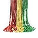 GIFTEXPRESS 72 pack of 33 Mardi Gras Beads Necklace, Metallic Red Gold Green Beaded Necklace, Mardi Gras Throws, Party Beads Costume Necklaces