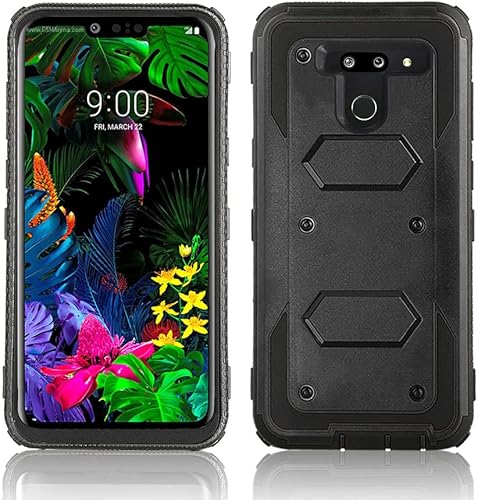 Miniatura 7 de Asuwish Funda de teléfono para LG G8 ThinQ, híbrida, resistente, a prueba de golpes, a prueba de caídas, cuerpo completo, resistente, teléfono
