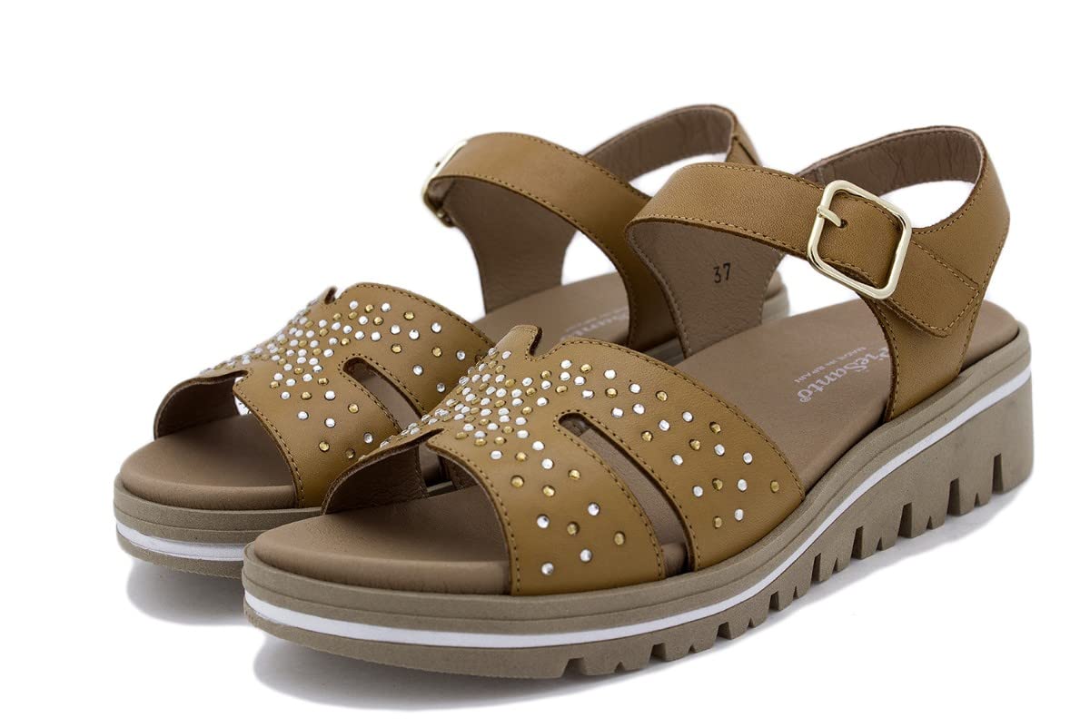 PieSanto - 230776 Sandalia Plantilla Extraíble Piel Blanco para: Mujer