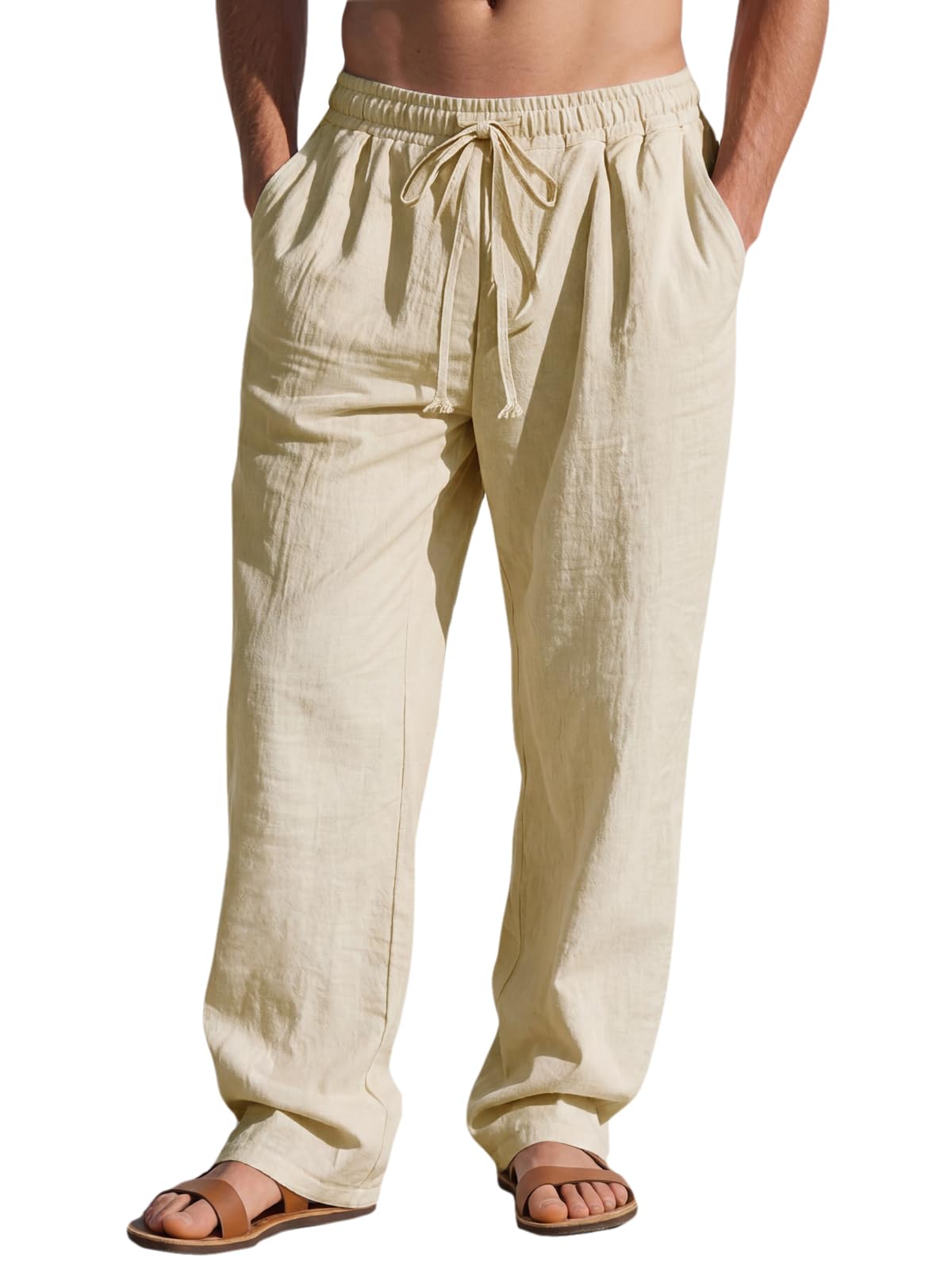 50% OFF YIGAMA Mens Linen Pants
