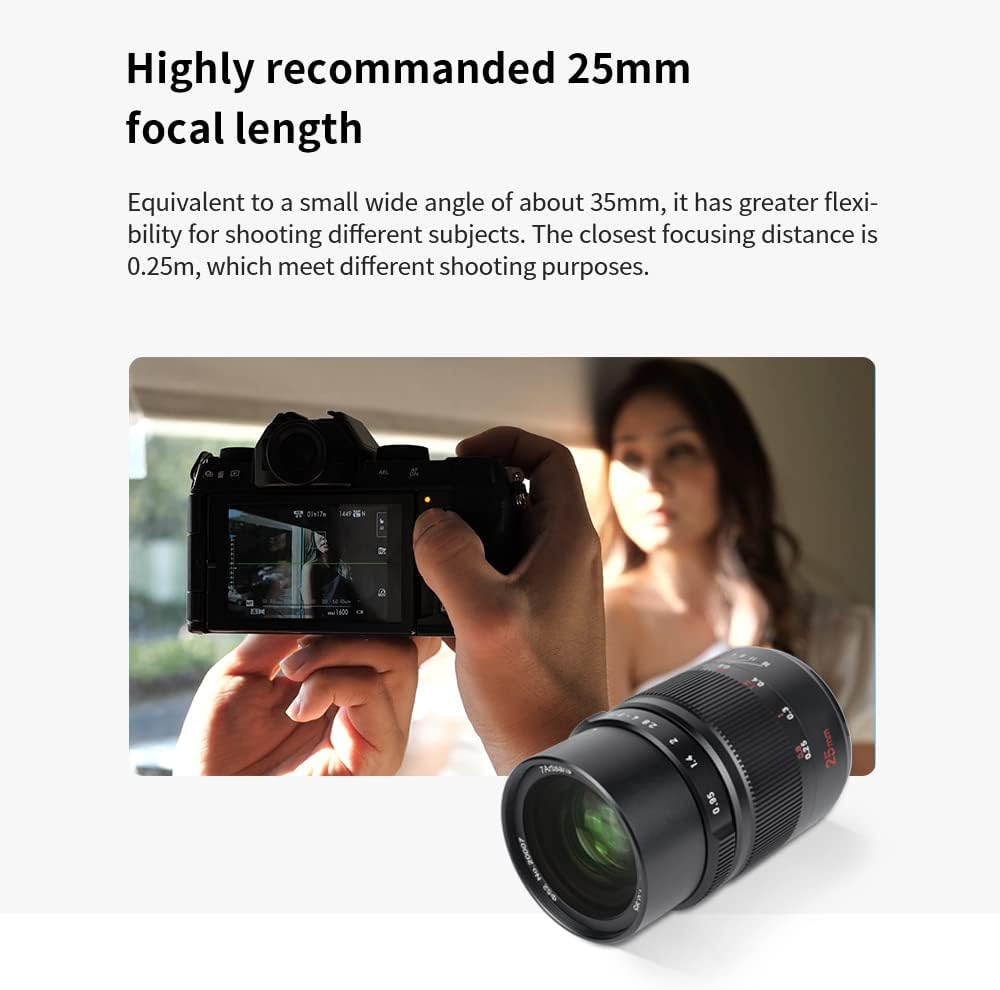 7artisans 25mm F0.95 Wide Angle Large Aperture Manual Focus Fixed Lens APS-C for Olympus Panasonic MFT M4/3 Mirrorless Cameras Like Panasonic GH3 GH4 GF1 GM1 GM5 Olympus E-M1 E-M5 E-M10