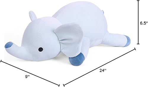 Miniatura 8 de Animales de peluche con peso de elefante de 4.2 libras, juguete de peluche de elefante con peso de 24 pulgadas, almohadas de animales de peluche,