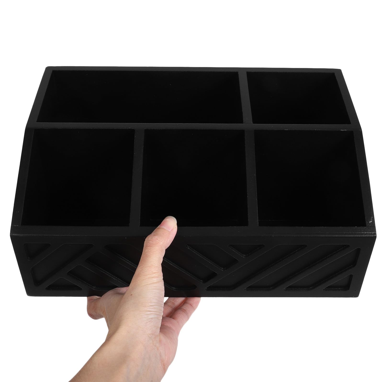 Healeved Organizzatore per tè e caffè in Legno Nero Scatola a Scomparti, Risparmio Spazio e Design Moderno per Bar e Case Riutilizzabile