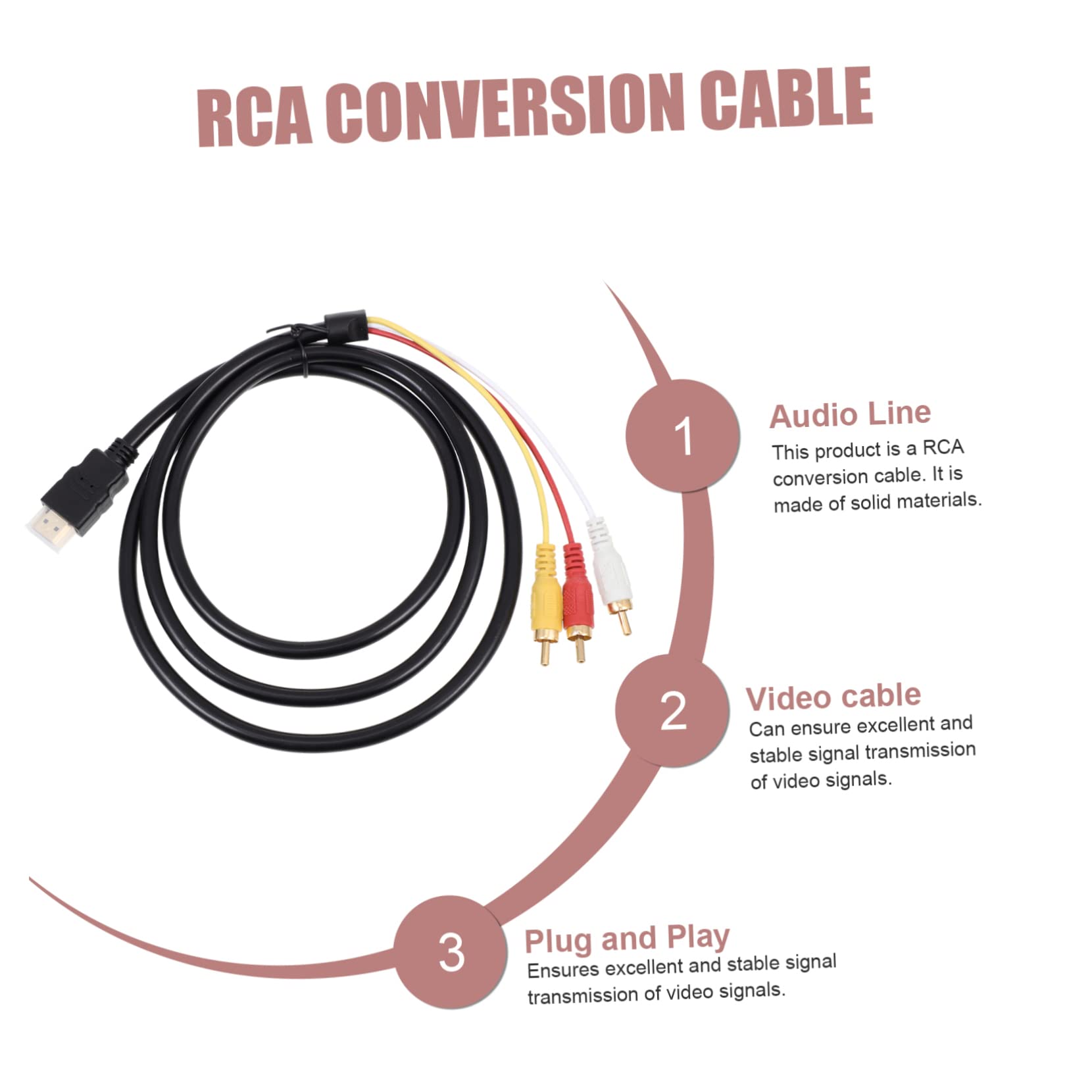 KICHOUSE Red Yellow White Difference Line High Definition Audio Video Line Adapter Cable