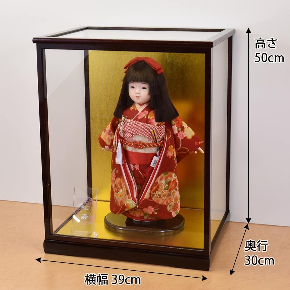 東京久月 雛人形親王飾り円形アクリルケース 間口約45×奥行約