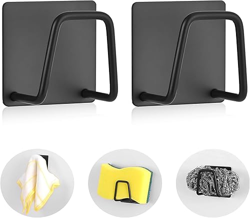Soporte Adhesivo para Esponja de Cocina, Organizador de Estropajo de Acero Inoxidable SUS304, Accesorios de Soporte de Almacenamiento para Raspador,