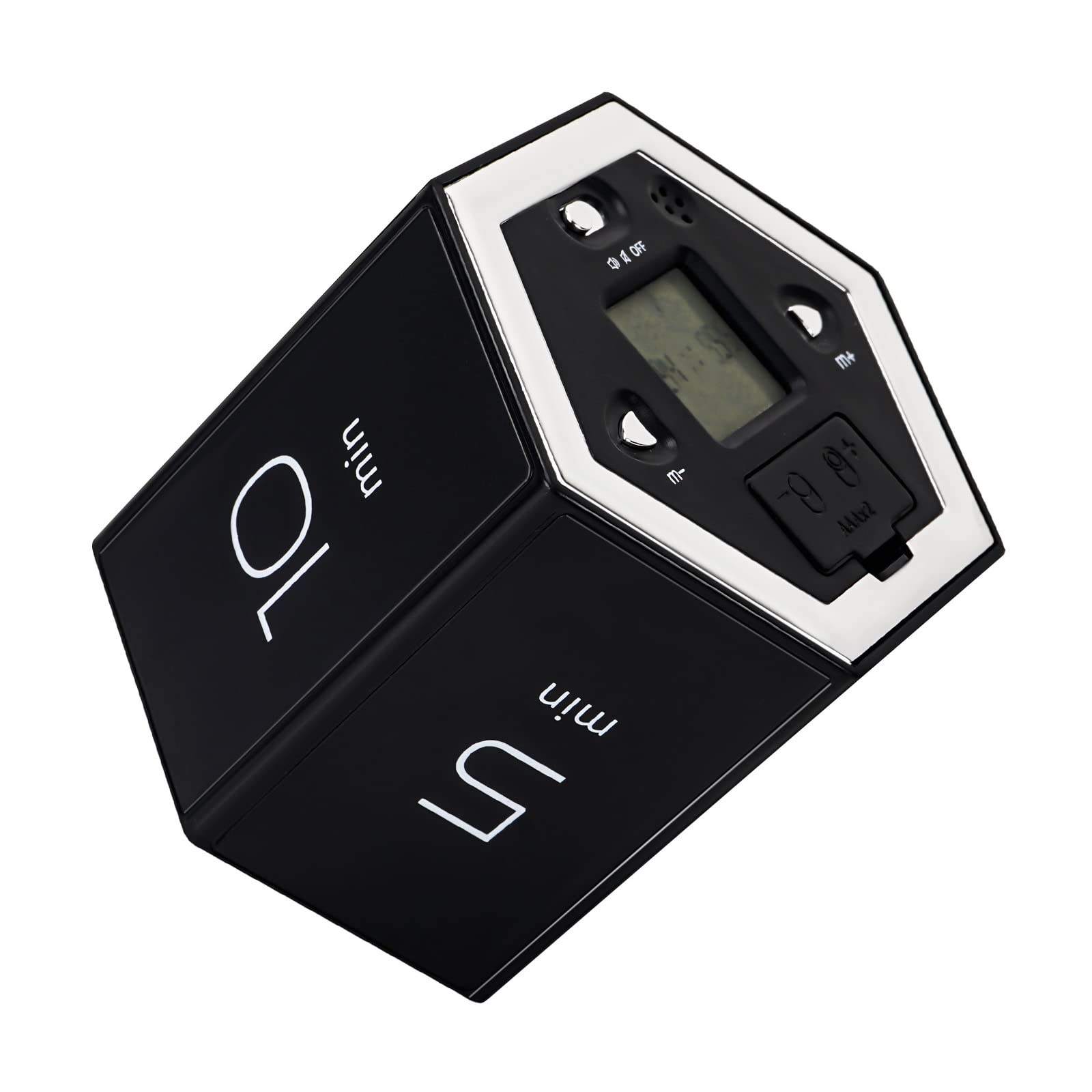 Square Timers, Magnetic Flip Timer, for Time Management and Countdown Settings 1-5-10-25-30-60 Minutes for Exercise, Work, Yoga, Study (black)