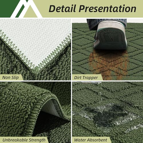 COSY HOMEER 48x20Inch/30X20Inch Kitchen Rug Mats,Green by COSY HOMEER - Used condition - Image 4