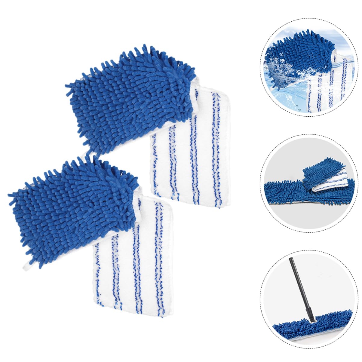 Beavorty 3 Set Mop Piatto in Microfibra Testa Ciniglia Accessori Ricambio Mop Wet And Dry 2pz Ricambio per Mop Resistente Mop Riutilizzabile Scopa Ricarica Panni per La Pulizia 2 Pezzi * 3
