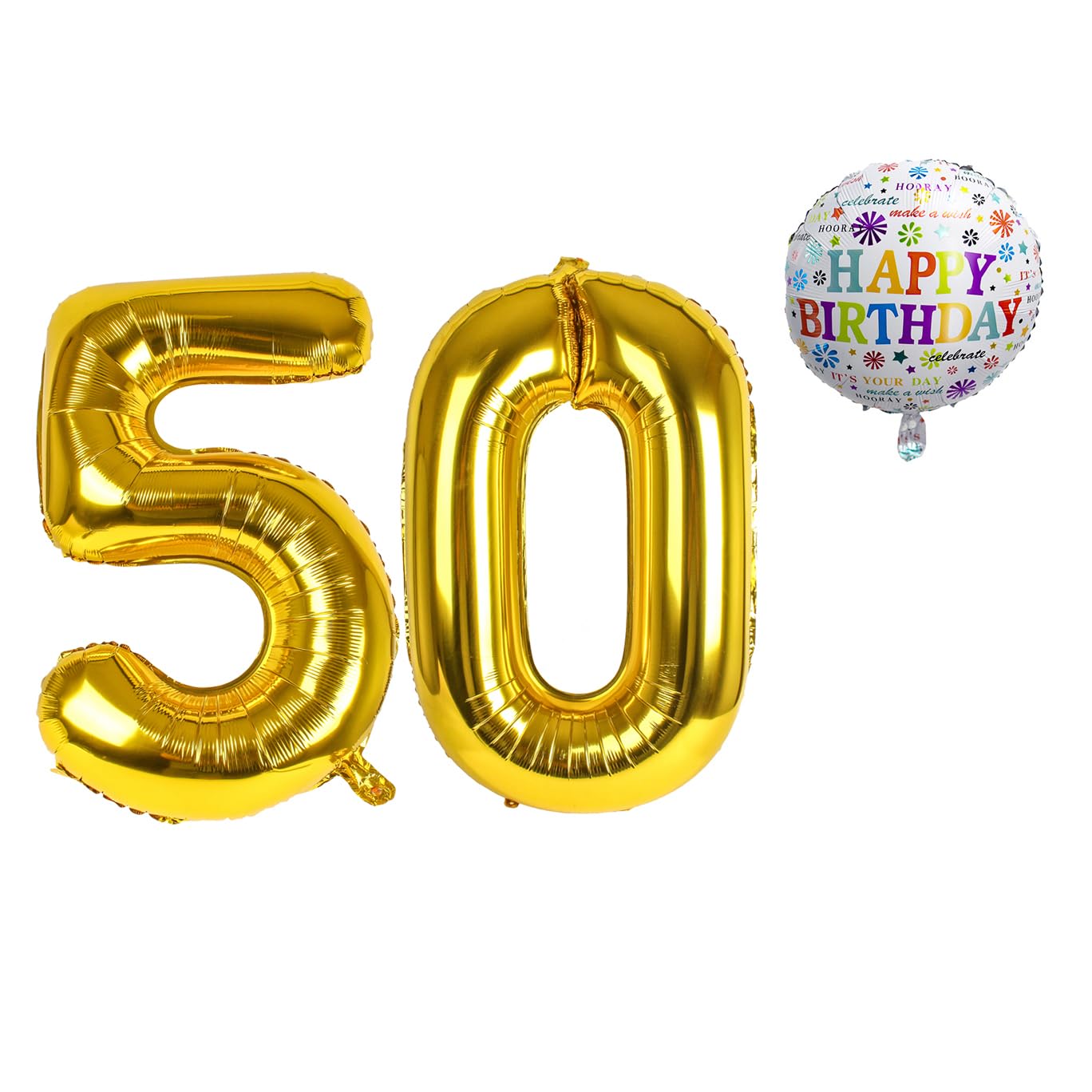 Globos de Cumpleãnos 50 • XXL Set Globo Gigante - 101 CM + 45cm Globo + 5M Cinta Deco • Globo 50 años • Helio apto • Globo Numero 50 • Reutilizable • Decoracion 50 Cumpleaños • Globos Numeros Gigantes