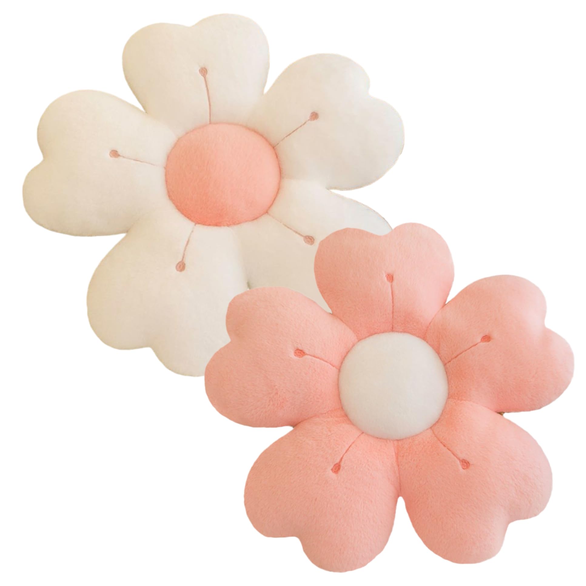CAKEEYUM 2PCS Flower Cushion 14 Inch Cute Flower Pillow Soft and Fluffy Floor Cushion for Bedroom, Sofa, Couch Decor, Pillow, Floor, Cushions, Cute Roo