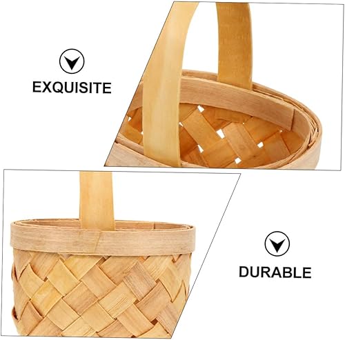 Miniatura 9 de SHOWERORO Cesta tejida a mano, cesta pequeña con asa, cesta tejida con asa, decoración rústica de boda, cesta de caramelo, regalo de chocolate,