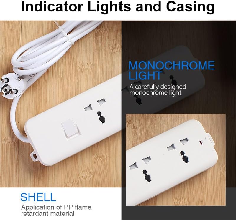 6 Ft Surge Protector Power Strip with 3 Universal Outlets Master Switch, Power Strip for Home Office Workspace Charging, White