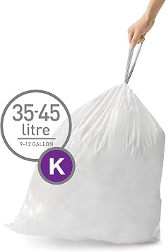 simplehuman 30 litre pull-out can heavy-duty steel frame + code K 60 pack liners