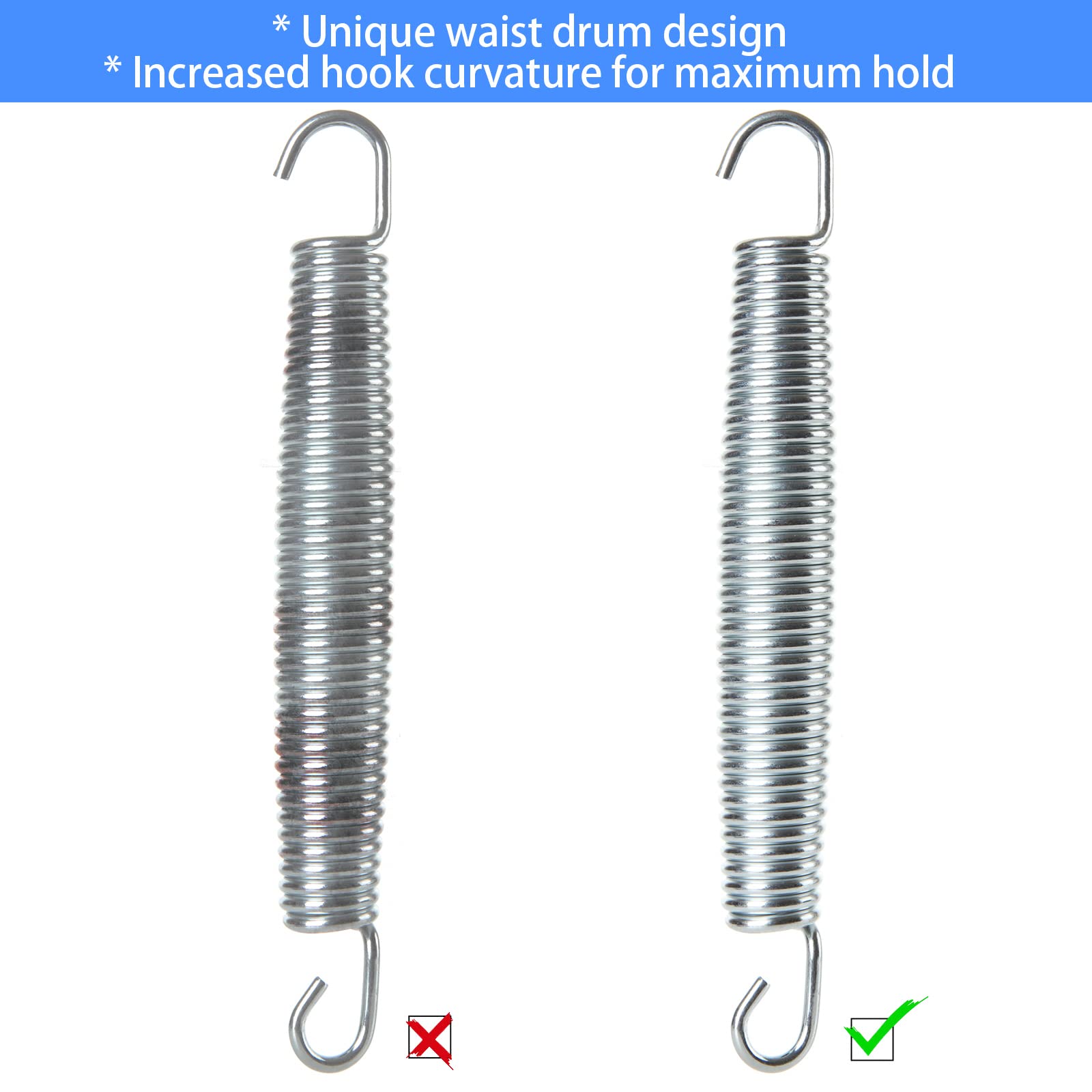Ressorts De Trampoline 17.8 Cm - Lot De 20 Avec Extracteur - Acier Galvanisé - Compatible Trampolines 3.7m à 4.9m
