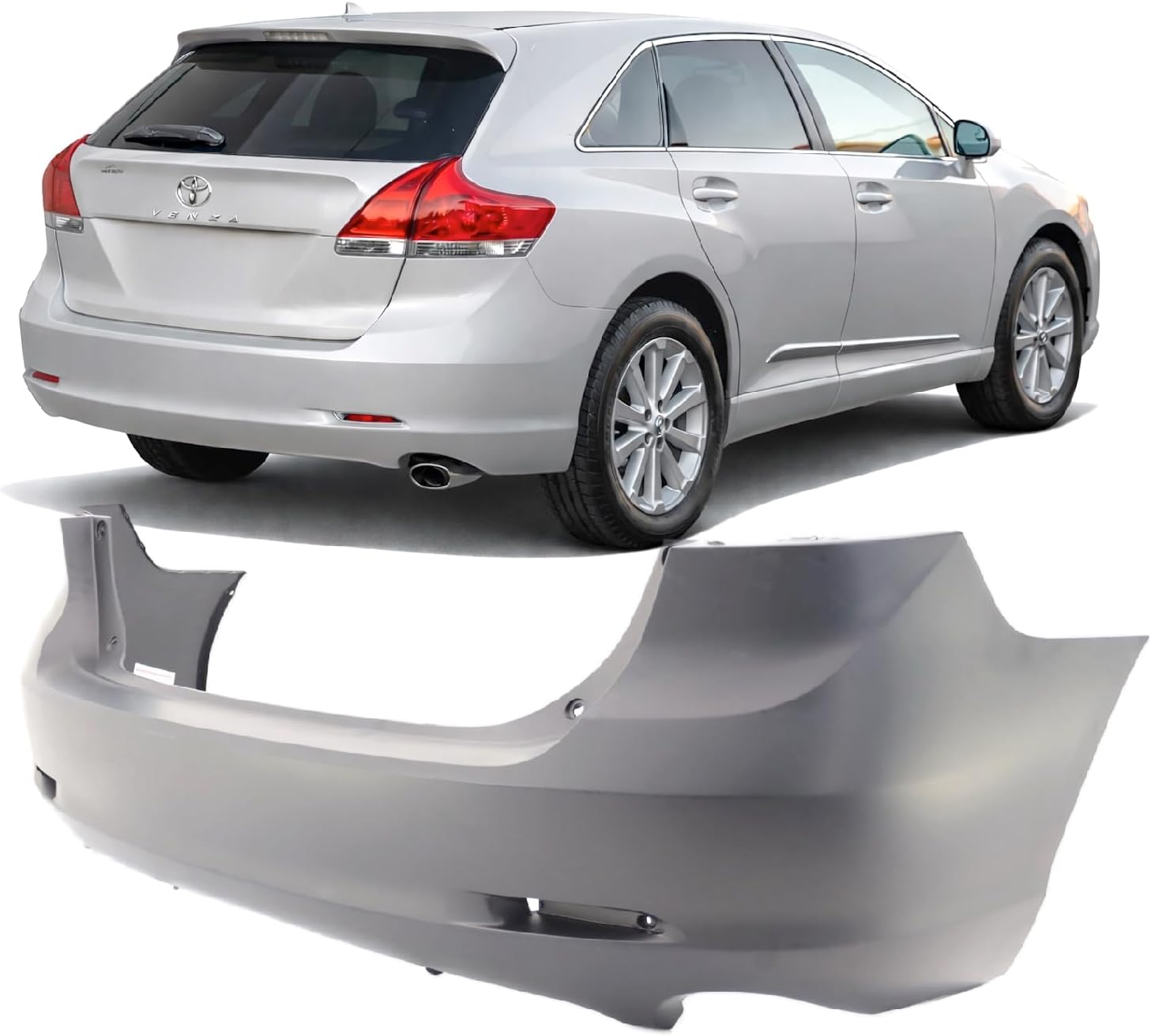 FitParts Compatible With Rear Bumper Cover 2009 2010 2011 2012 2013 2014 2015 2016 Toyota Venza 09 10 11 12 13 14 15 16. New, Primed & Ready for Paint. TO1100277 521590T900