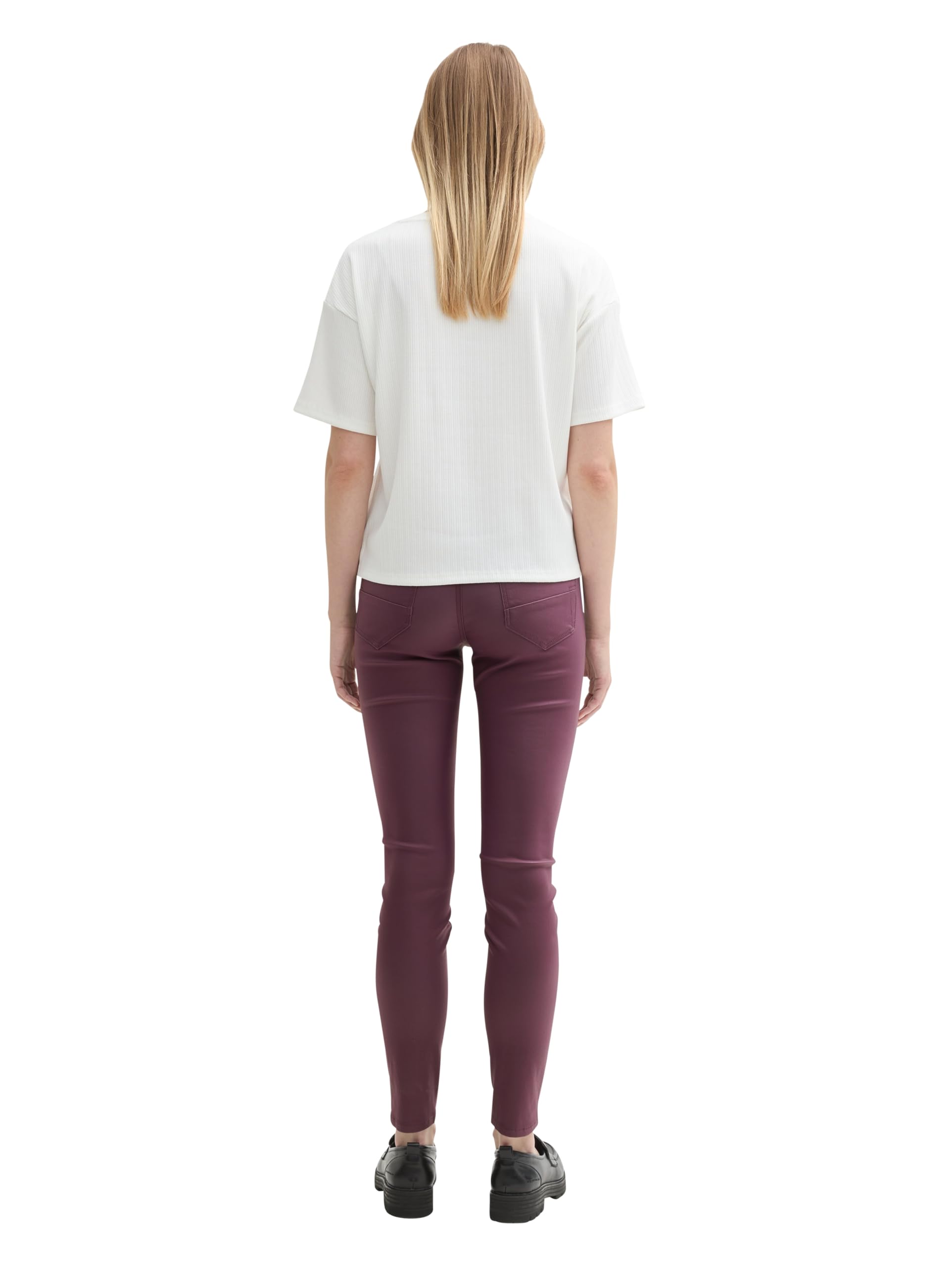 Tom Tailor Damen Coated TTALEXA Skinny Jeans in Leder-Optik 1043403