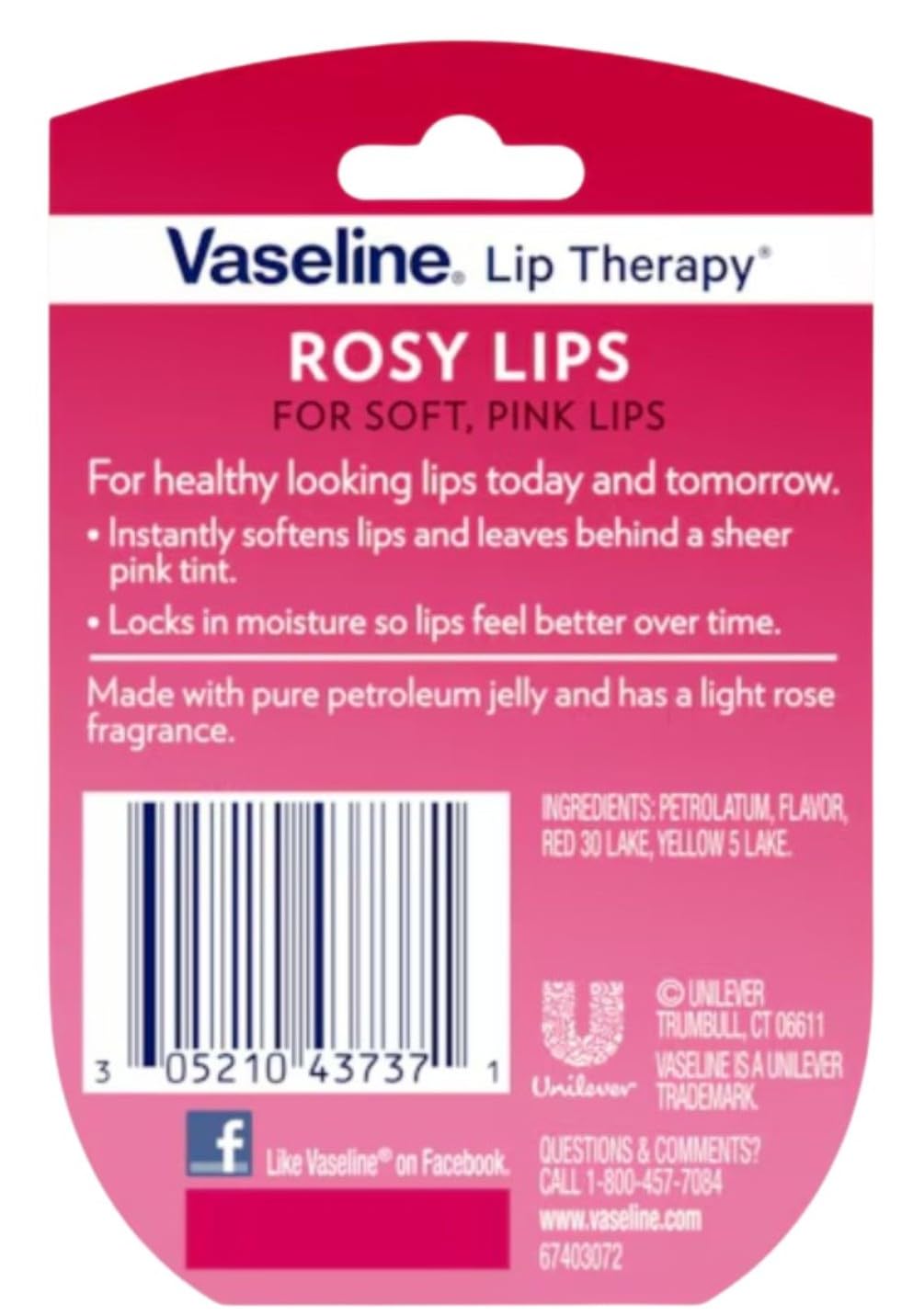 Vaseline Lip Therapy, Rosy Lips 1 ea (Pack of 10) image 3