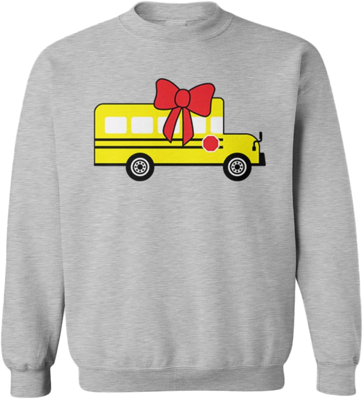 School Bus with Bow - Back to School Toddler Fleece Crewneck Sweater