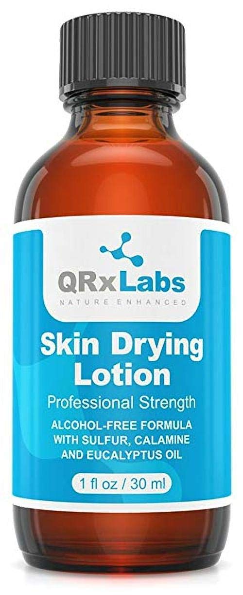 QRxLabs Drying lotion - alcohol-Free Overnight acne & Whitehead Spot Treatment Fights Blemishes, Pimples & Breakouts for a Clear Skin Fast acting Formula with Sulfur & Salicylic acid - 1 fl oz