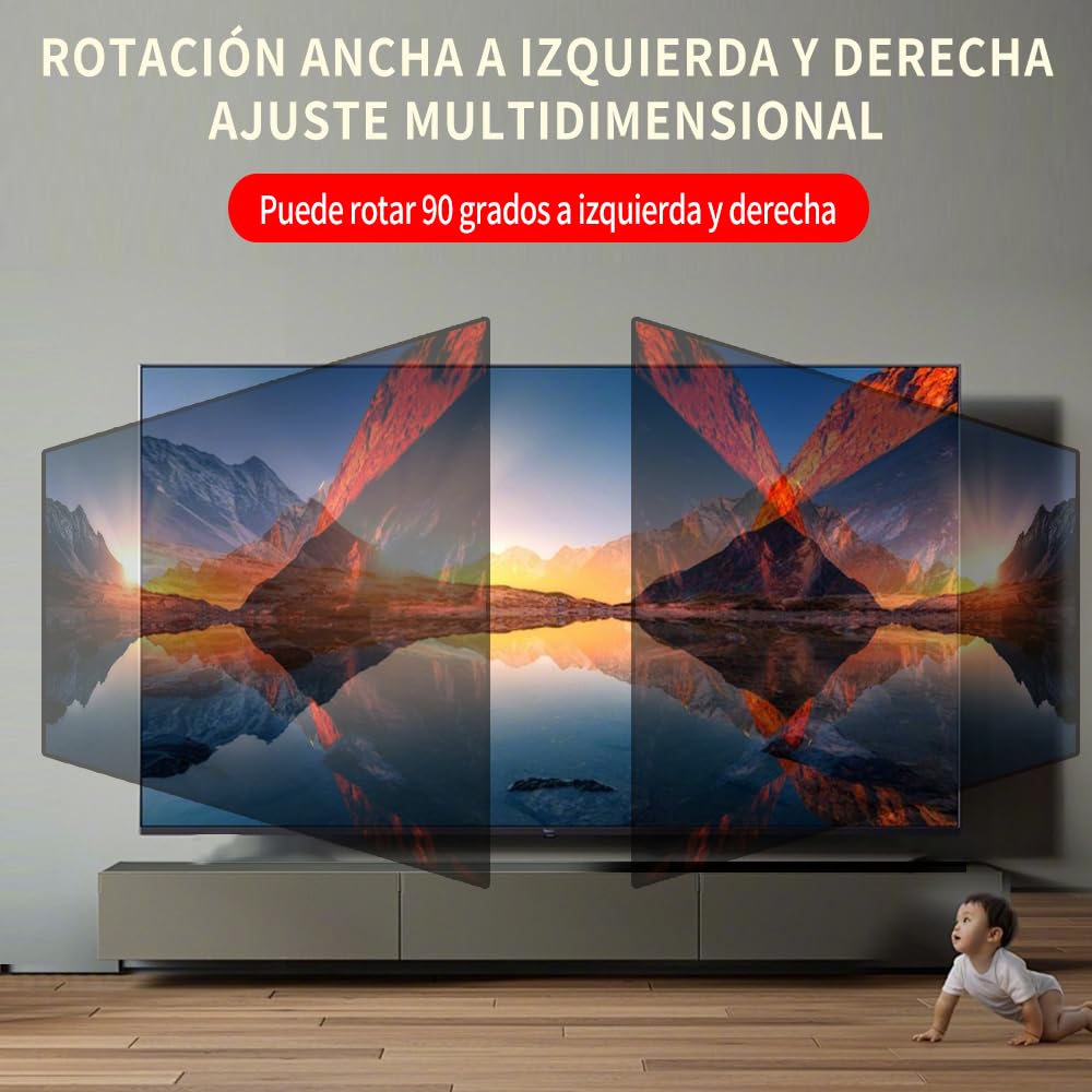 BuFan Supporto TV da 32-80 pollici, supporto da parete per TV LED/LCD/4K/OLED inclinabile e schermo girevole con doppio braccio articolato, max VESA 600 mm x 400 mm, fino a 45 kg