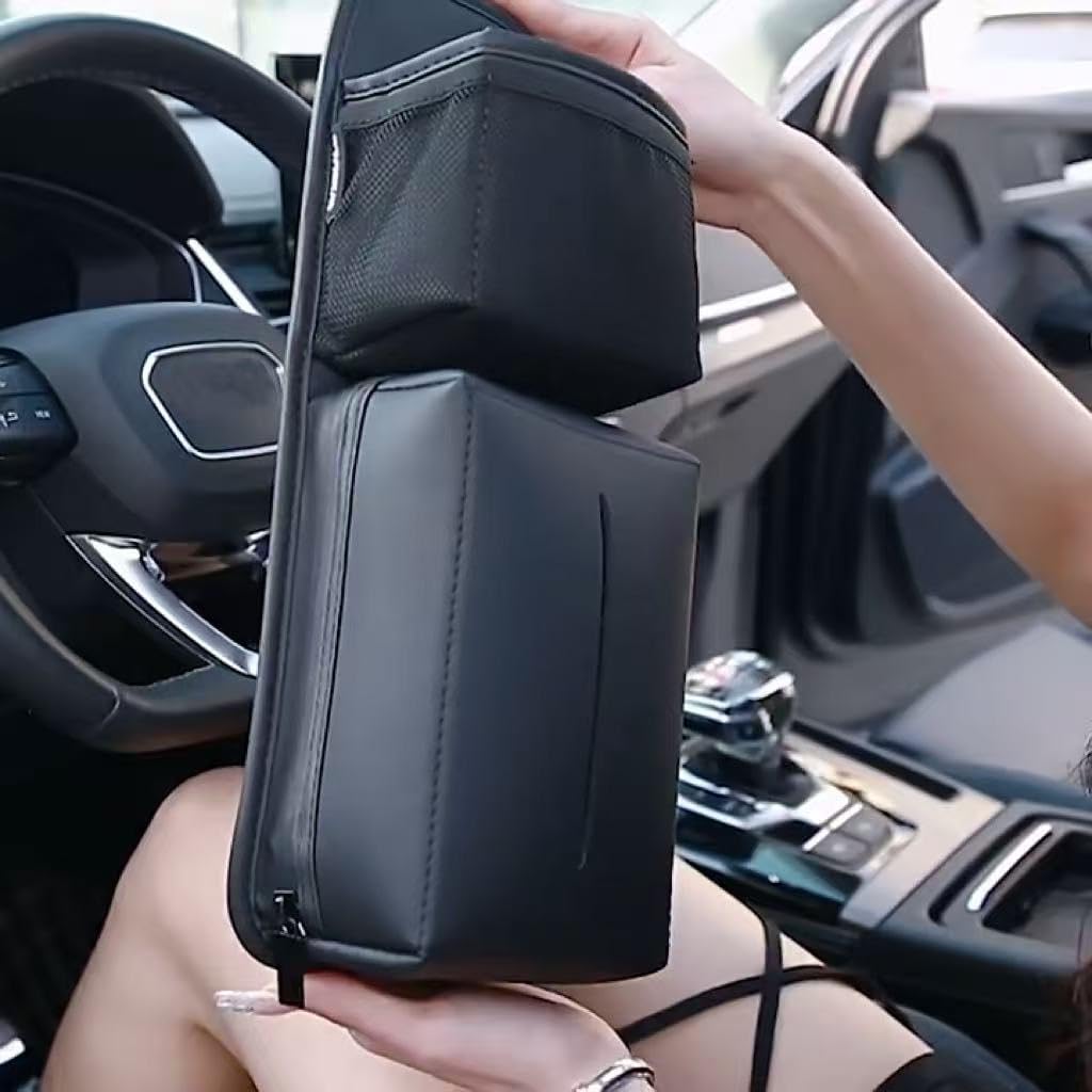 100円ショップ車用品活用 - まかないのシンプルな暮らしブログ 車用多機能ティッシュボックス アウディ A6 S6 2000–2025用、車用シートサイドティッシュバッグ 車用吊り下げバッグ 収納