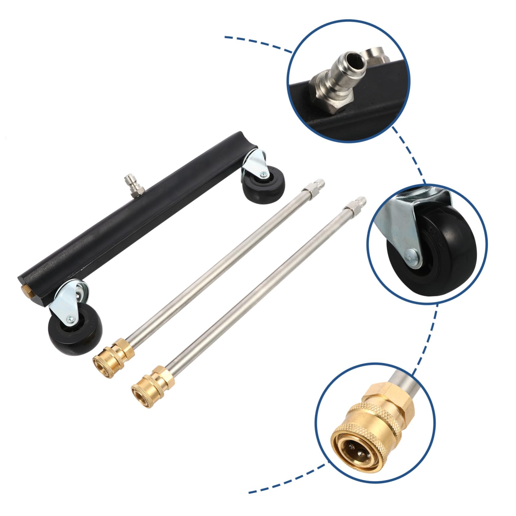 DOITOOL Cepillo de Ruedas Presión Alta Hidrolavadora para Diseño de Acero Giratorias Inoxidable y Latón Limpiar en Chasis de Coche y Suelos Limpieza de SUV y Camiones