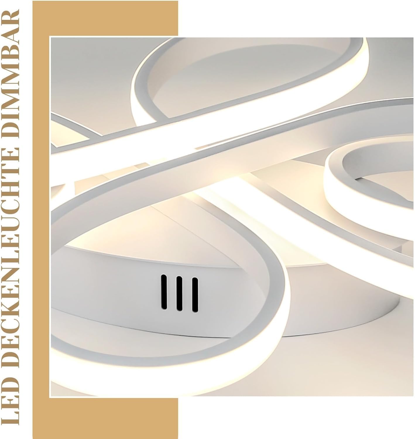 ZMH Deckenlampe LED Deckenleuchte Wohnzimmer - Wohnzimmerlampe dimmbar Groß 100cm 90W Modern in Weiß Schlafzimmerlampe Deckenbeleuchtung Schlafzimmer mit Fernbedienung Design für Esszimmer Küche Büro