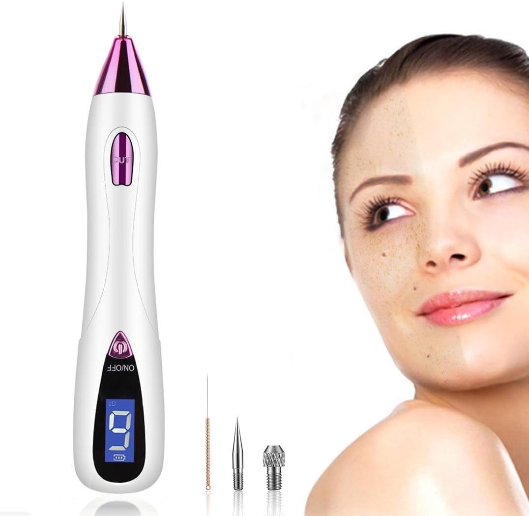 Skin Tags Removal, MINPE USB Charging Professional Mole Tattoo Removal Pen LCD Display Spot Eraser Pro Perfect for Wart, Mole, Spot, Freckles, Tattoo, and Skin Pigmentation