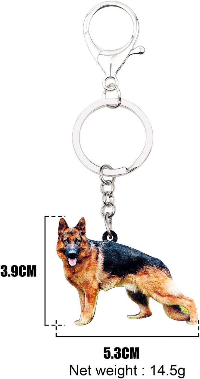 WEVENI Acrylic Cute German Shepherd Dog Keychain Charms Keyring Novelty Jewelry For Women Girls - Image 4