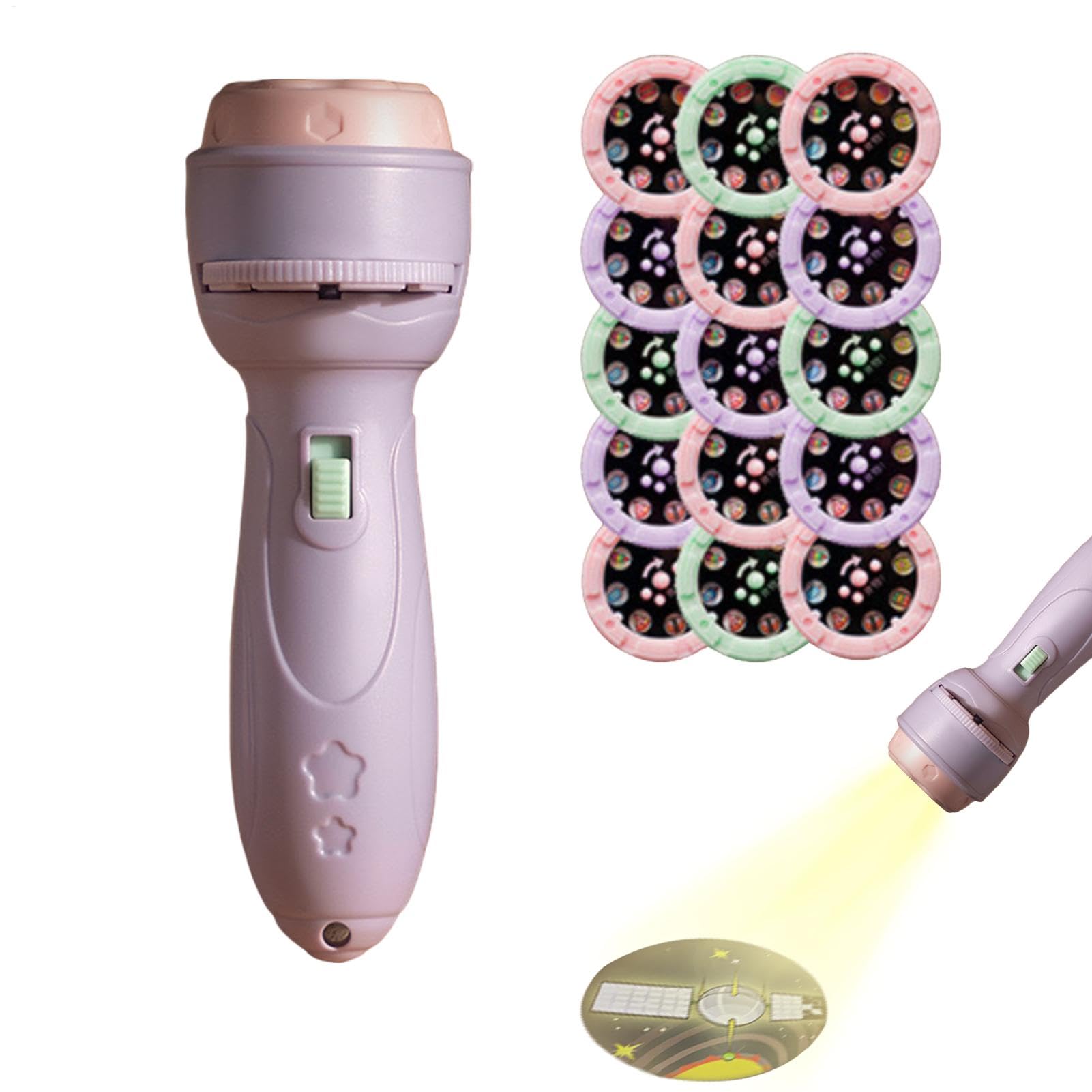 Projector Flashlights For Kids, 15 Cards 120 Patterns Slide Projector Torch Projection Light, Learning Bedtime Night Light For Kids, Early Education Learning Projector Toys Flashlights For Kids