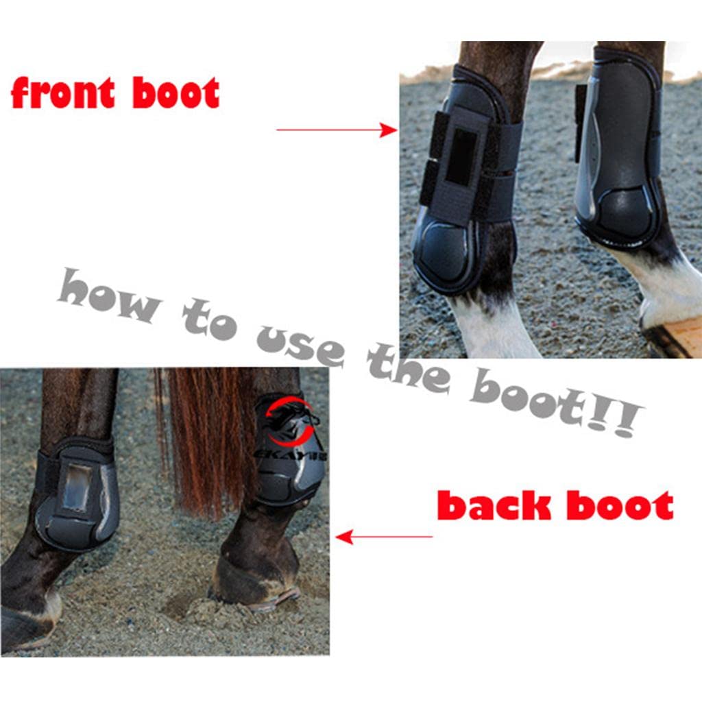 Botas Protectoras para Tendones de Caballo de 4 Piezas, Polainas de Equitación, Botas de para Caballos, Botas para El Cuidado de Los Cascos,