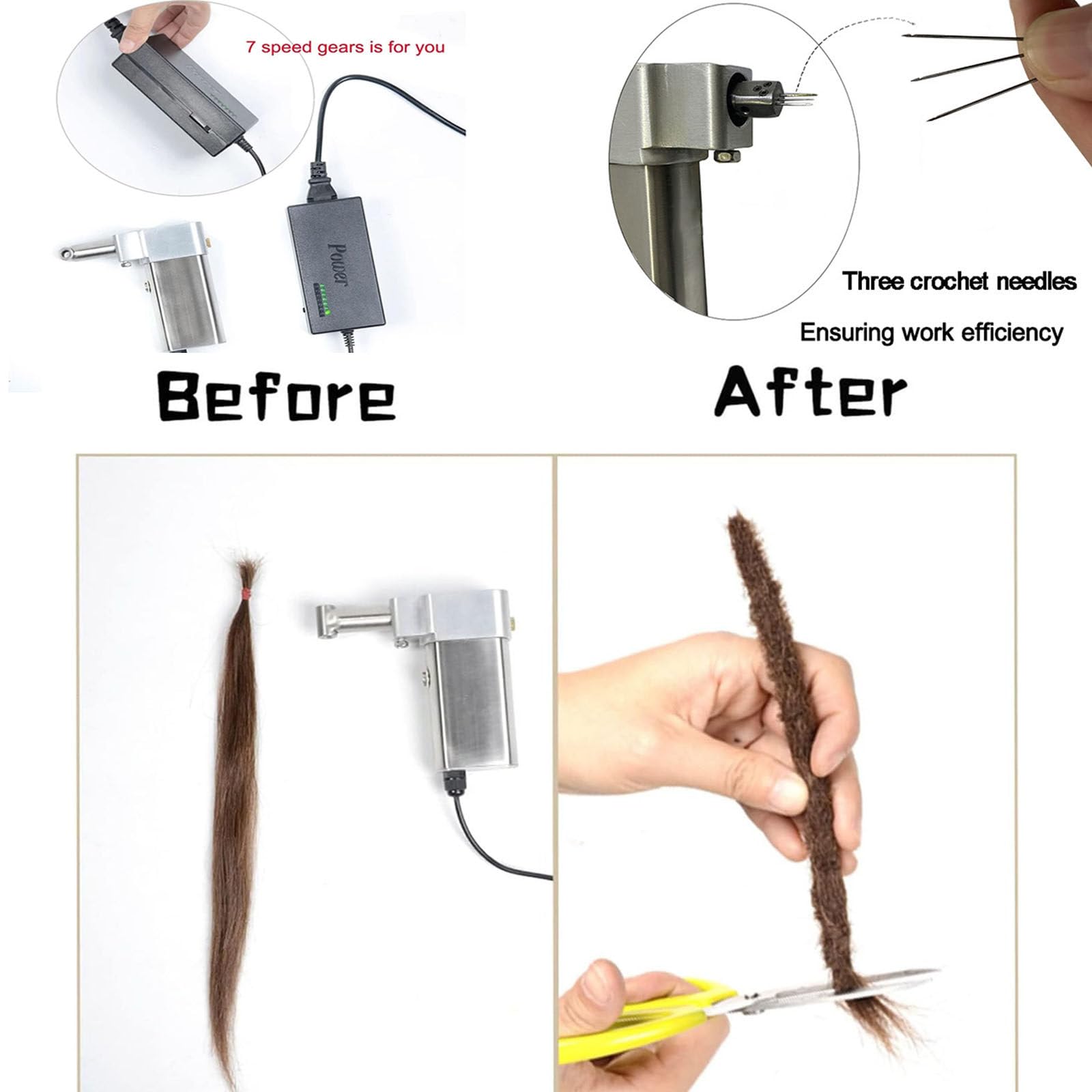La Máquina De Rastas, Trenzadora De Ganchillo De 6-16 Mm | con 20 Ganchos De Ganchillo Automáticos, Mini Trenzas Instantáneas para Hacer Trenzas De Bricolaje