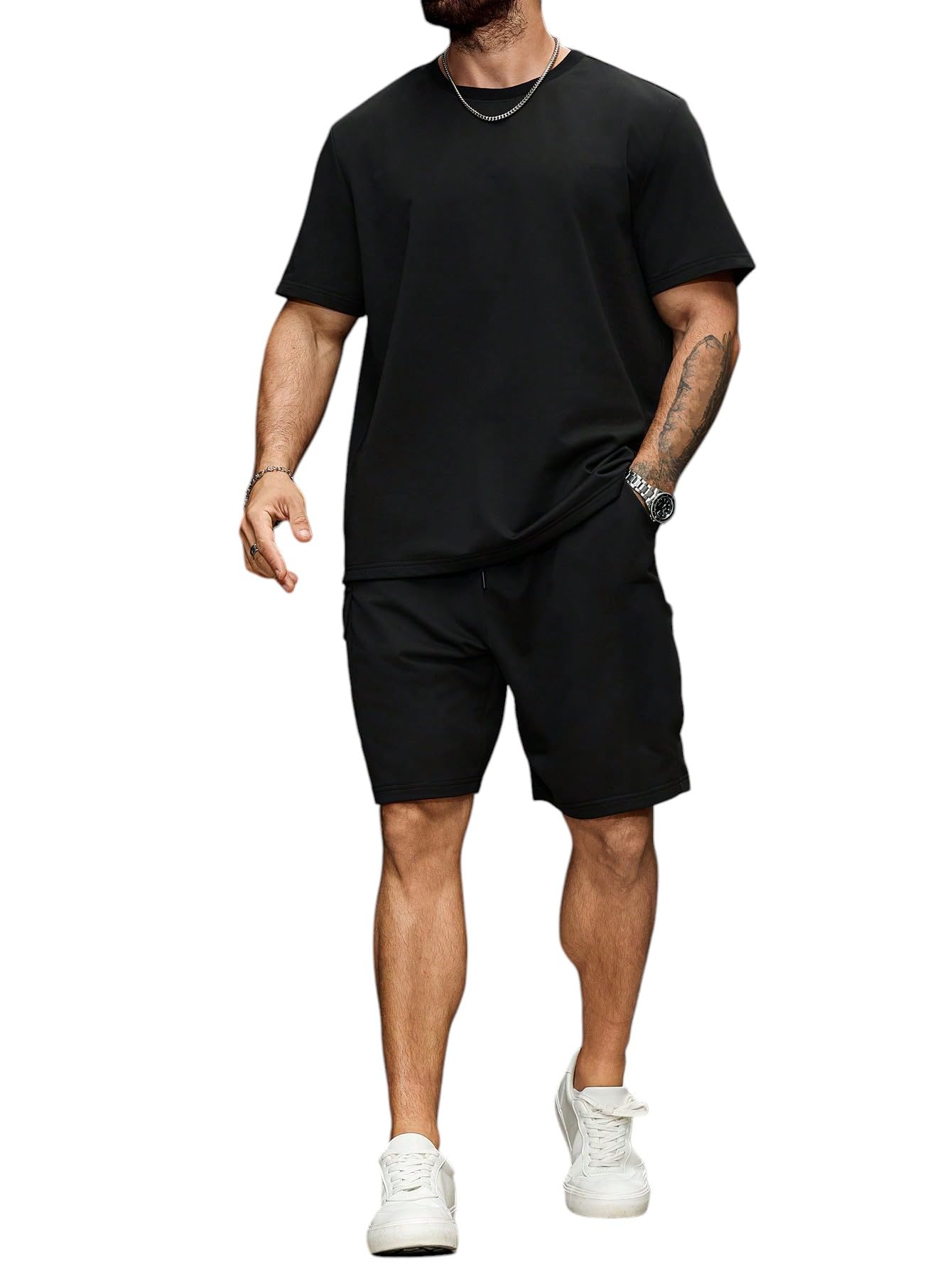 dockstreet Men’s Oversized Co-ord Set Trending casual wear/Comfortable Lounge wear set with oversized T-shirt and Shorts-picture-43