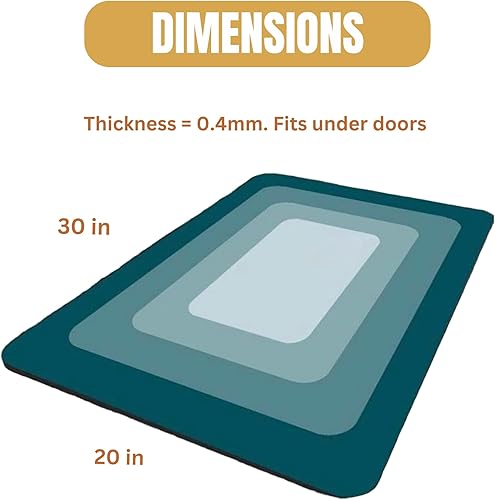 Vista 2 de Tapetes de baño para baño - 20 x 30 pulgadas - Alfombra de baño - Alfombras de baño finas para debajo de la puerta - Alfombra de baño de secado