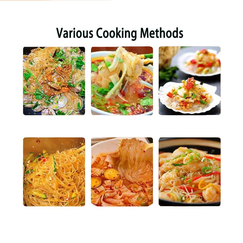 17.64oz Glass Noodles Stir fried dishes，cold mixed hot pot-Authentic Longkou Glass Noodles for Cuisine，vermicelli rice noodles（500g）