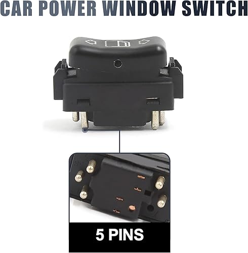 Miniatura 4 de uxcell Interruptor de ventana eléctrica del lado del conductor maestro 1248204610 reemplazo para Mercedes-Benz W124 W126 W201 coche
