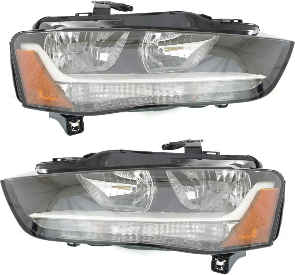 CarLights360: For 2013 2014 2015 2016 Audi A4 Headlight Assembly Passenger Side w/Bulbs Black Housing DOT Certified For AU2503175