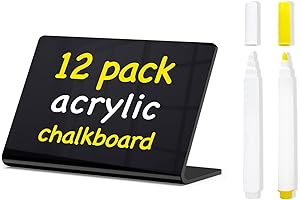 PigPotParty Mini Acrylic Chalkboard Signs with Wet Erase Markers