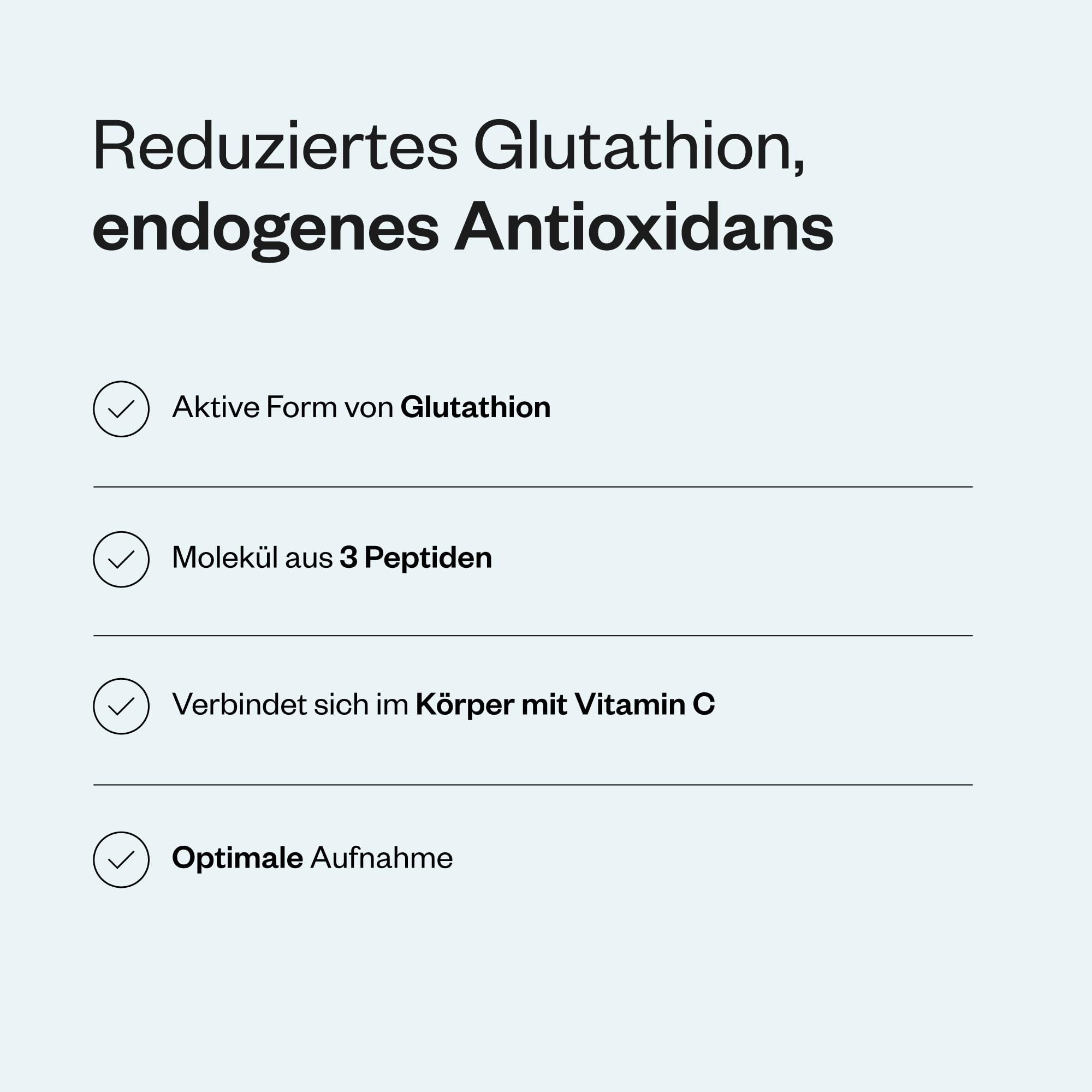 Reduziertes Glutathion (GSH) - Antioxidans - Tripeptid aus den Aminosäuren  Cystein, Glutaminsäure und Glycin - Vegan - Glutenfrei