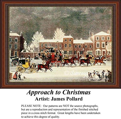 Approach to Christmas, Vintage Cross Stitch Pattern (Pattern Only, You Provide The Floss and Fabric)